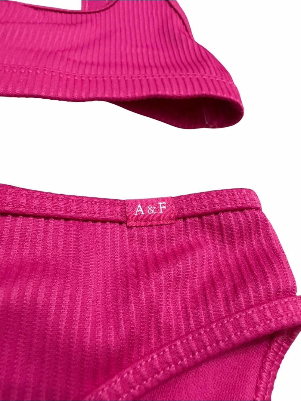 Abercrombie Kids‎ Girls Hot Pink Ribbed Two-Piece Bikini | Size 5/6